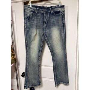 Stitches And Rivets, Men's Faded Jeans, Size 38